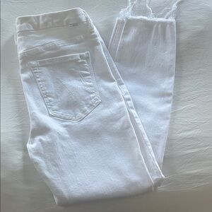 MOTHER Crisp White Cropped Jeans